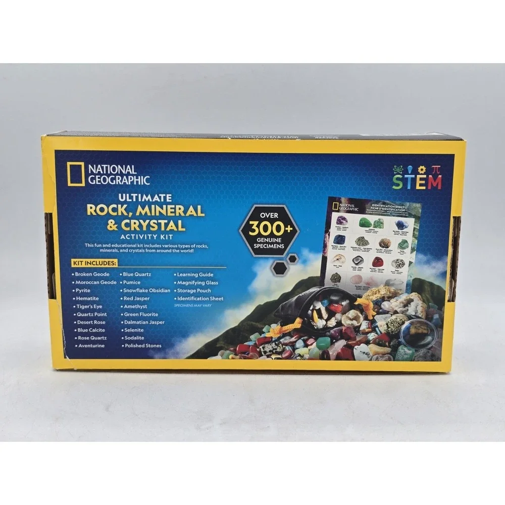 NATIONAL GEOGRAPHIC Rock Collection Box For Kids‎ 300 Piece Gemstones - OPEN BOX